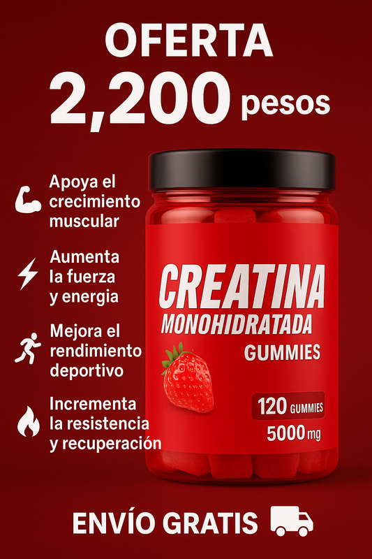CREATINA MONOHIDRATADA EN GOMITAS (Suplemento para 4 meses)